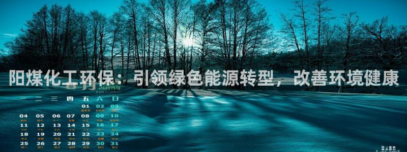 亿万手游官网网址：阳煤化工环保：引领绿色能源转型，改善环境健康