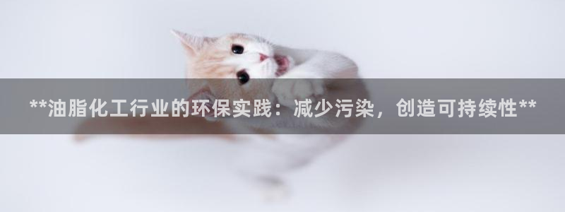 亿万官网手机登录：**油脂化工行业的环保实践：减少污染，创造可持续性**