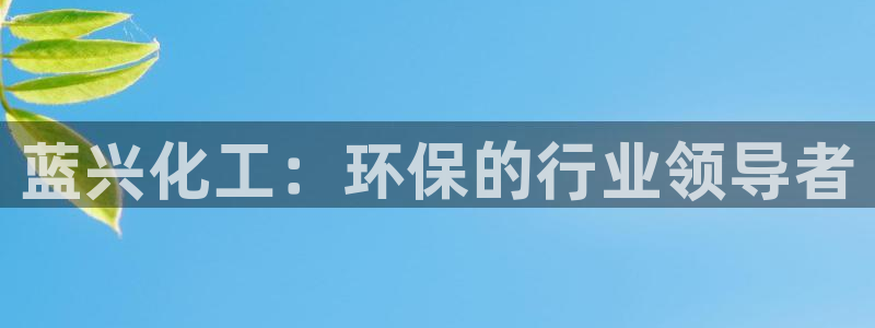 亿万先生游戏：蓝兴化工：环保的行业领导者